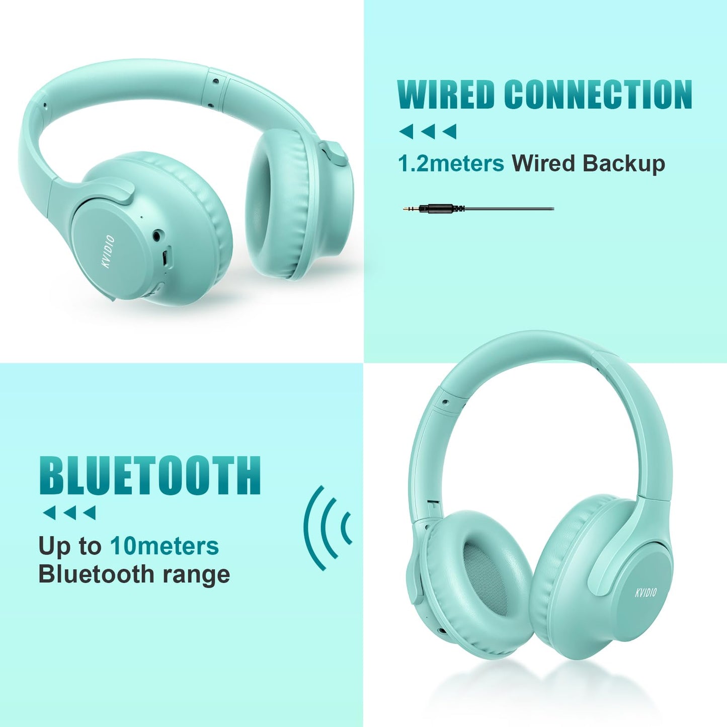 Over Ear Wireless Bluetooth Headphone with 65 Hours Playtime
