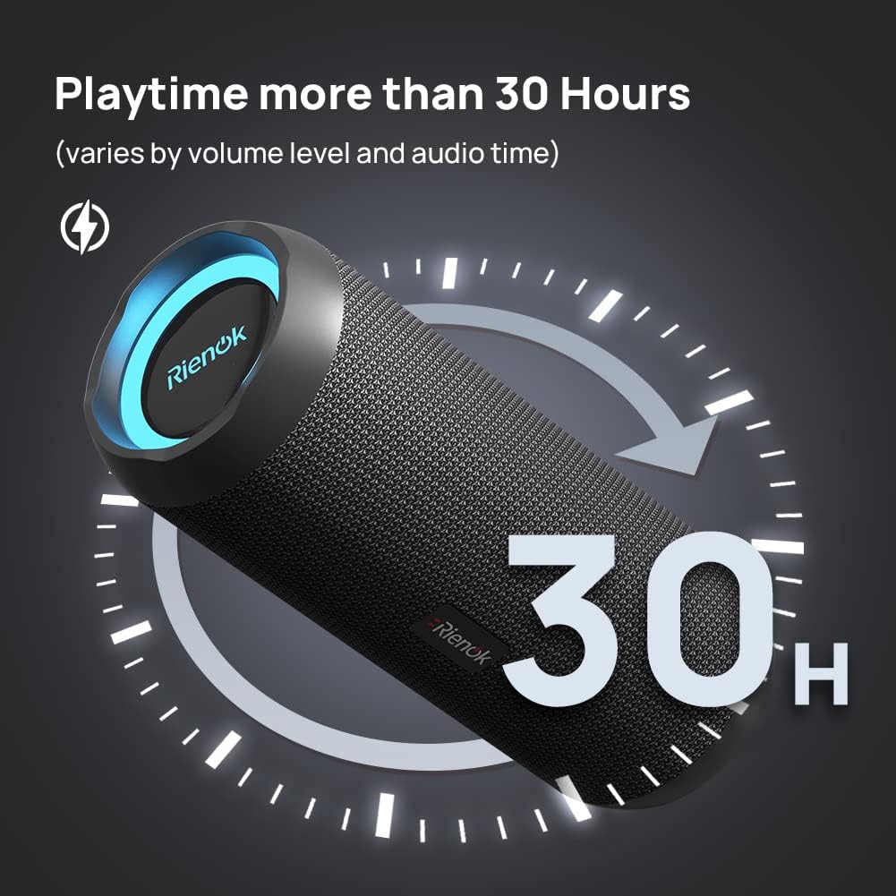 Bluetooth 5.3 Portable, Wireless, and Waterproof Speaker with 30W Enhanced Bass