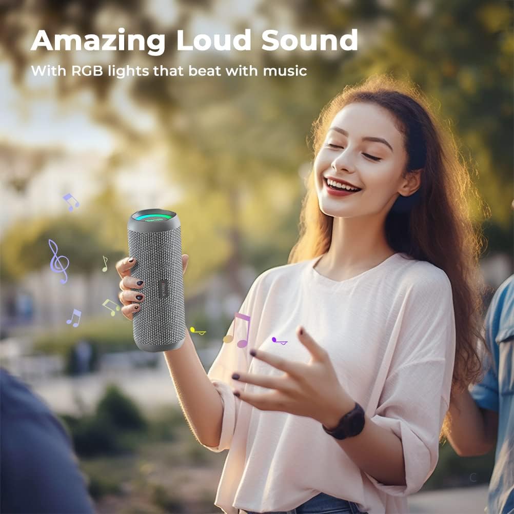 Bluetooth 5.3 Portable, Wireless, and Waterproof Speaker with 30W Enhanced Bass
