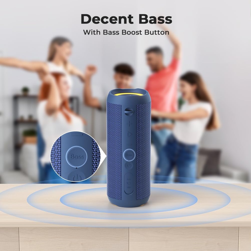 Bluetooth 5.3 Portable, Wireless, and Waterproof Speaker with 30W Enhanced Bass