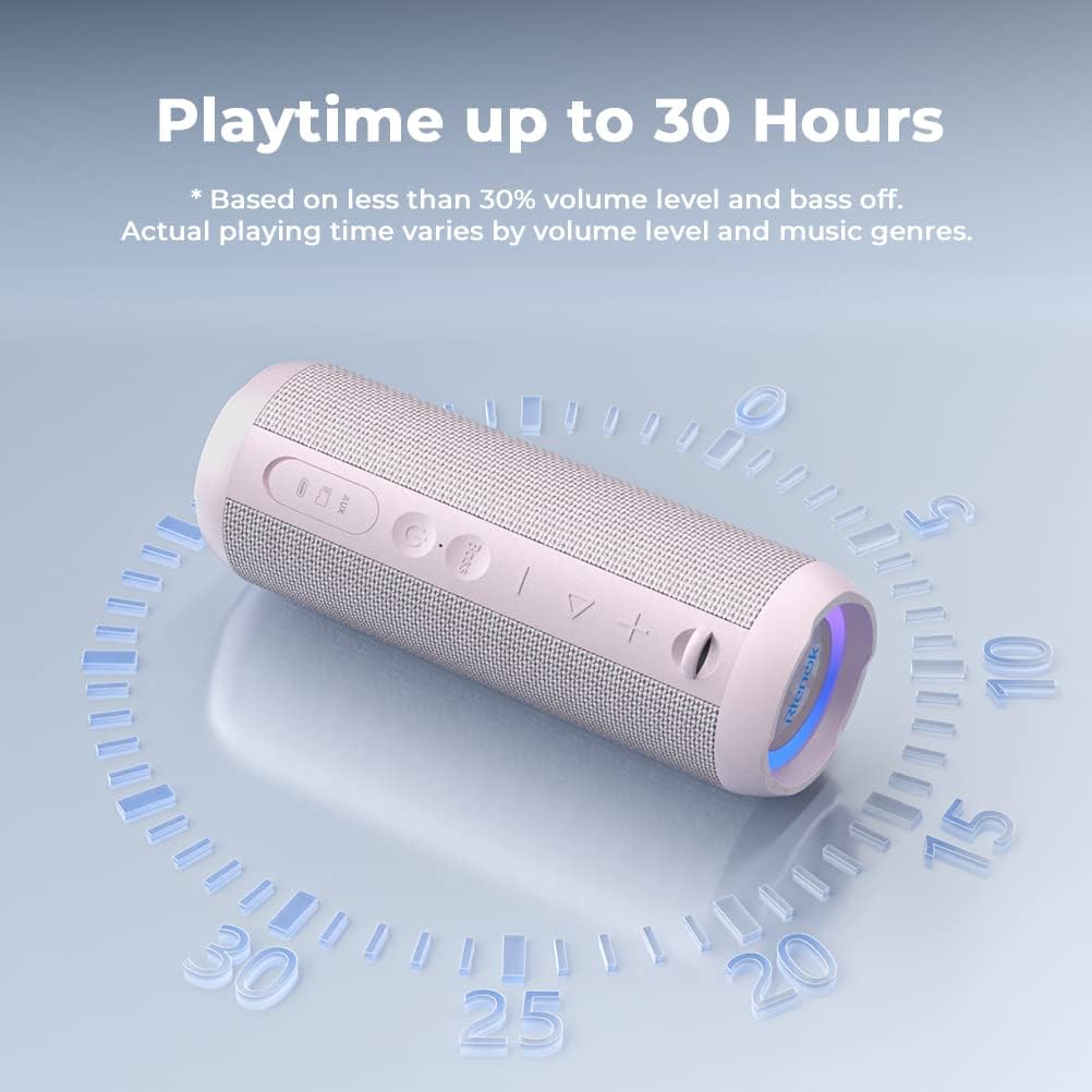Bluetooth 5.3 Portable, Wireless, and Waterproof Speaker with 30W Enhanced Bass