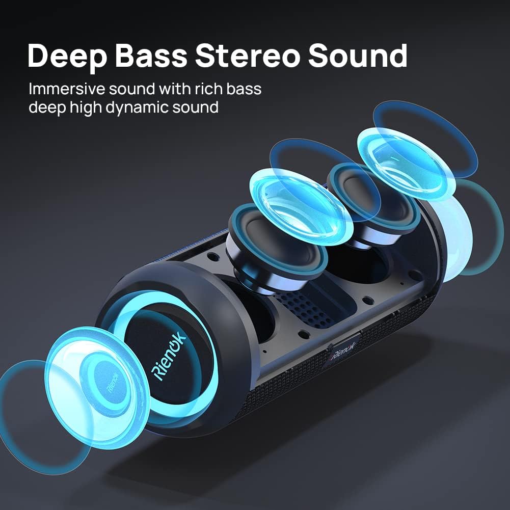 Bluetooth 5.3 Portable, Wireless, and Waterproof Speaker with 30W Enhanced Bass