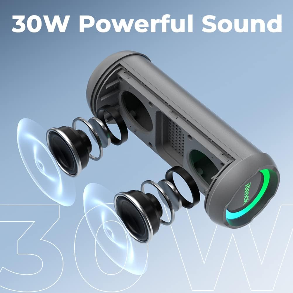 Bluetooth 5.3 Portable, Wireless, and Waterproof Speaker with 30W Enhanced Bass