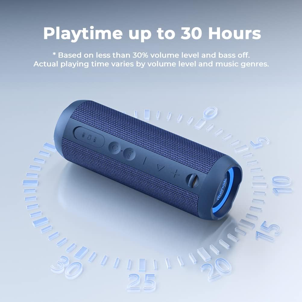 Bluetooth 5.3 Portable, Wireless, and Waterproof Speaker with 30W Enhanced Bass