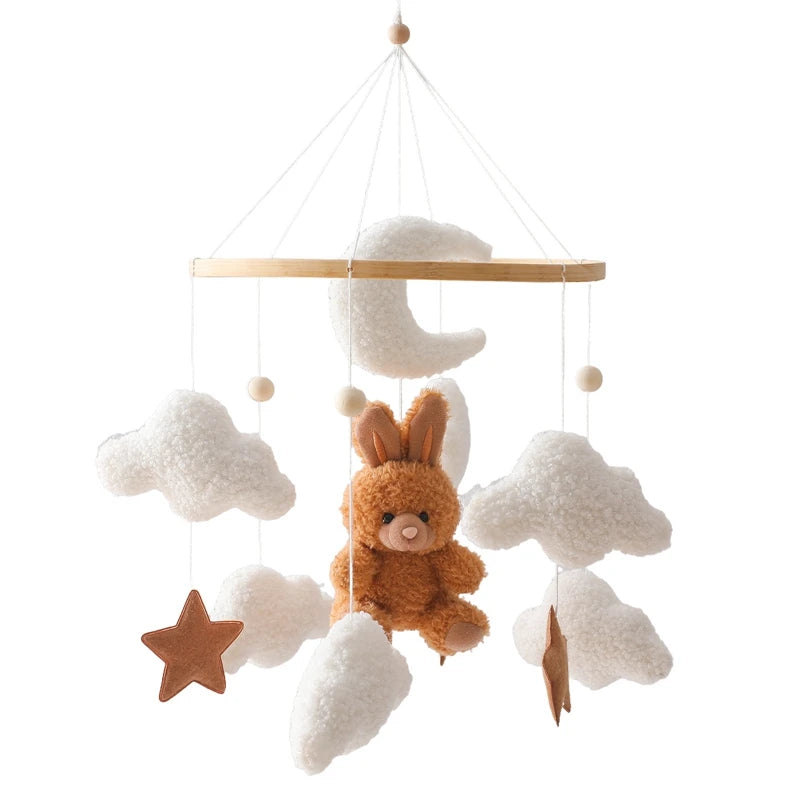 Wooden Hanging Mobile Rattle Soft Toy