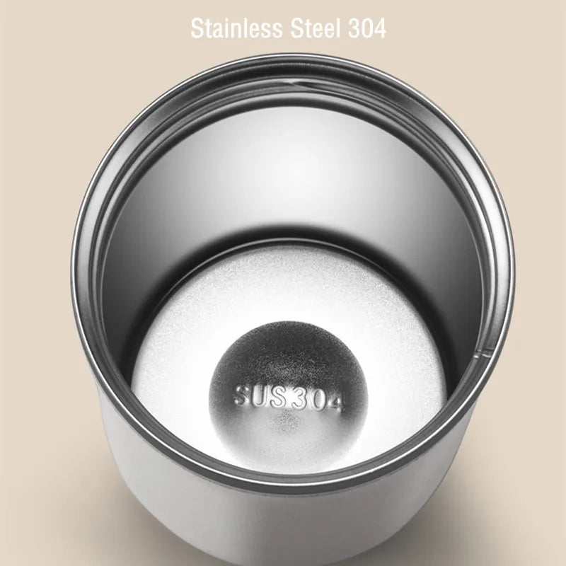 Double Stainless Steel Travel Mug for Coffee/Tea/Cold Drink, Leak Proof with Carry Rope