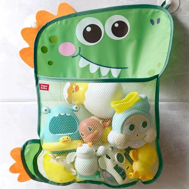 Baby Shower Water Toy Net Storage Bag with Strong Suction Cup, Bathroom Organizer