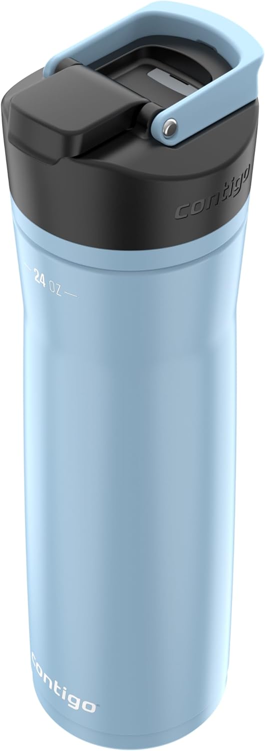 Reusable Contigo water bottle with push-button AUTOSEAL lid in sleek design