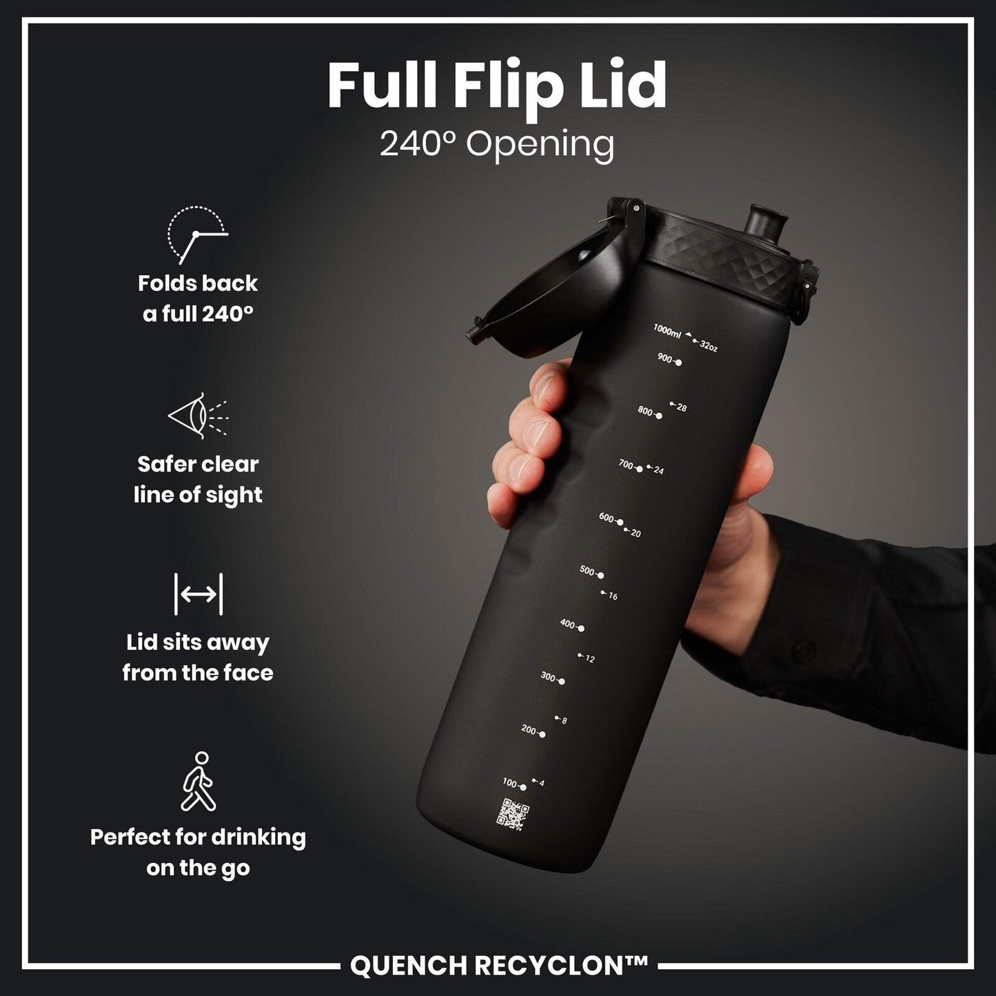Environmentally friendly Ion8 bottle with clear body and cap
