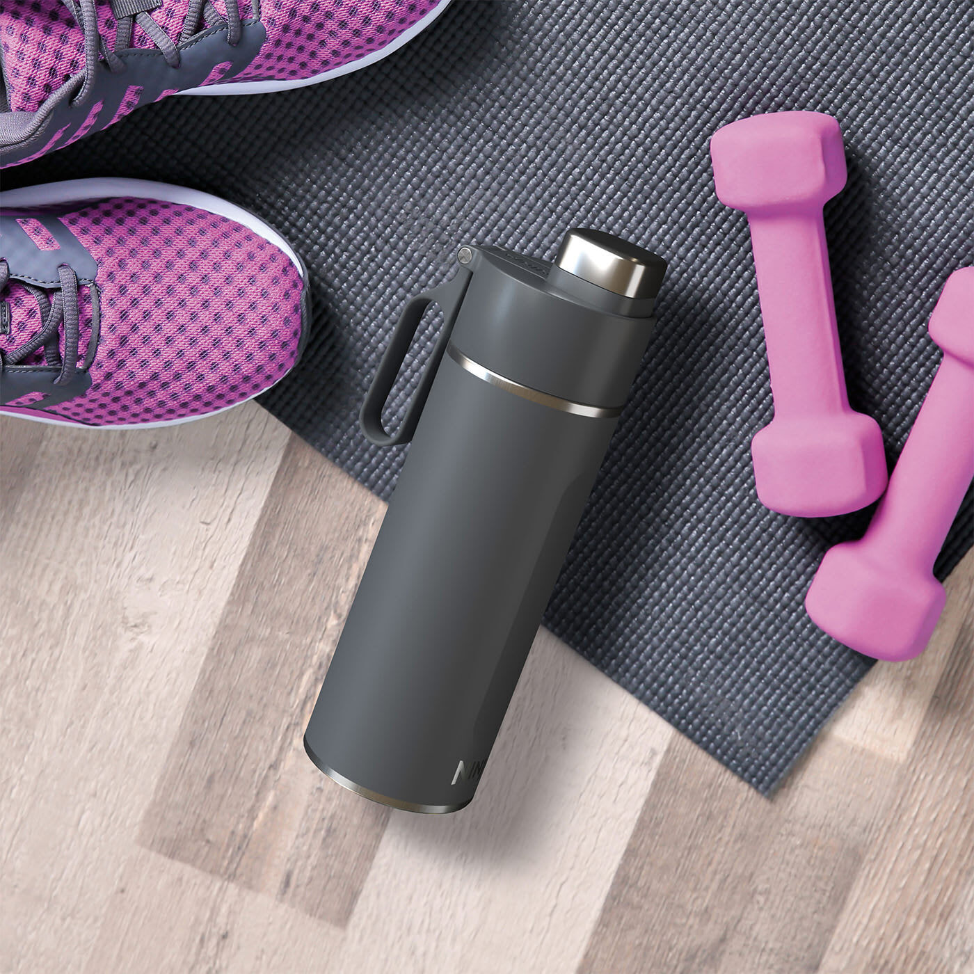 Hydration bottle with grip grooves and comfort spout for easy sipping