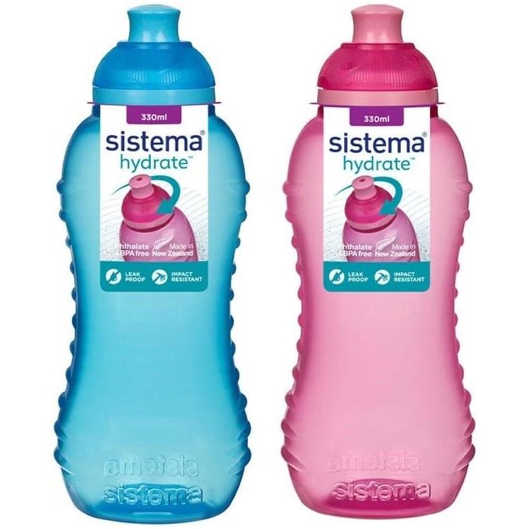 mxei blue branded sistema water bottle