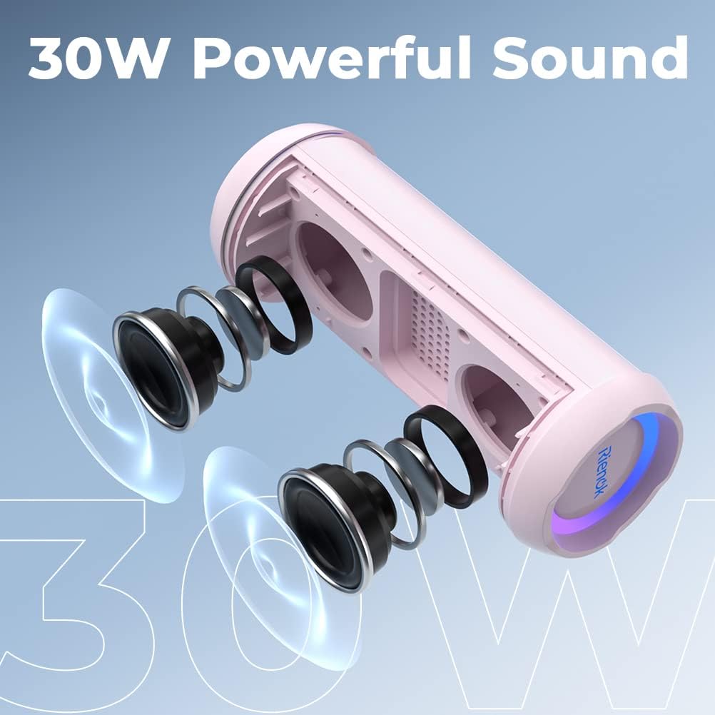 Bluetooth 5.3 Portable, Wireless, and Waterproof Speaker with 30W Enhanced Bass