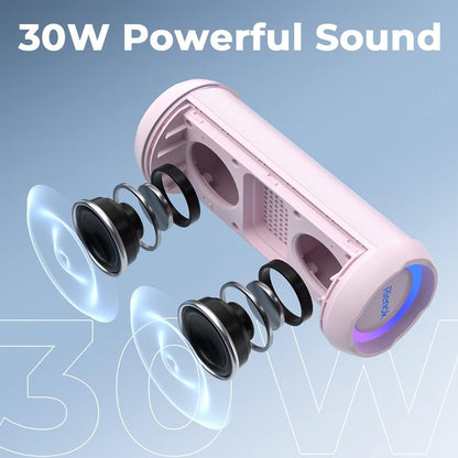 Bluetooth 5.3 Portable, Wireless, and Waterproof Speaker with 30W Enhanced Bass