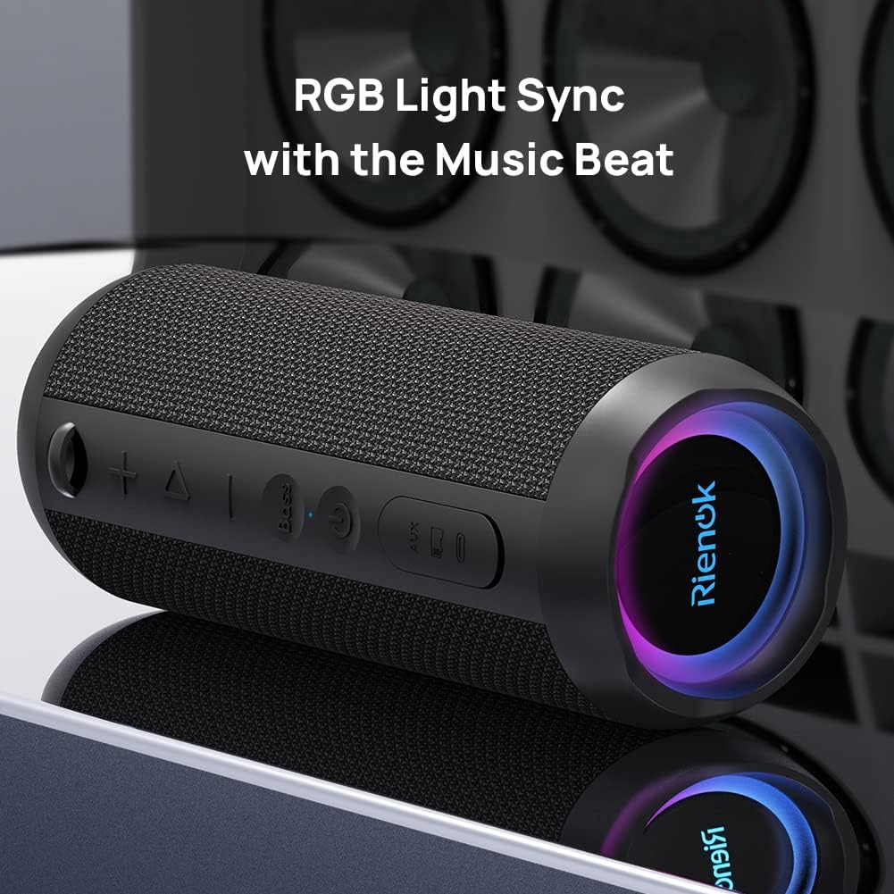 Bluetooth 5.3 Portable, Wireless, and Waterproof Speaker with 30W Enhanced Bass