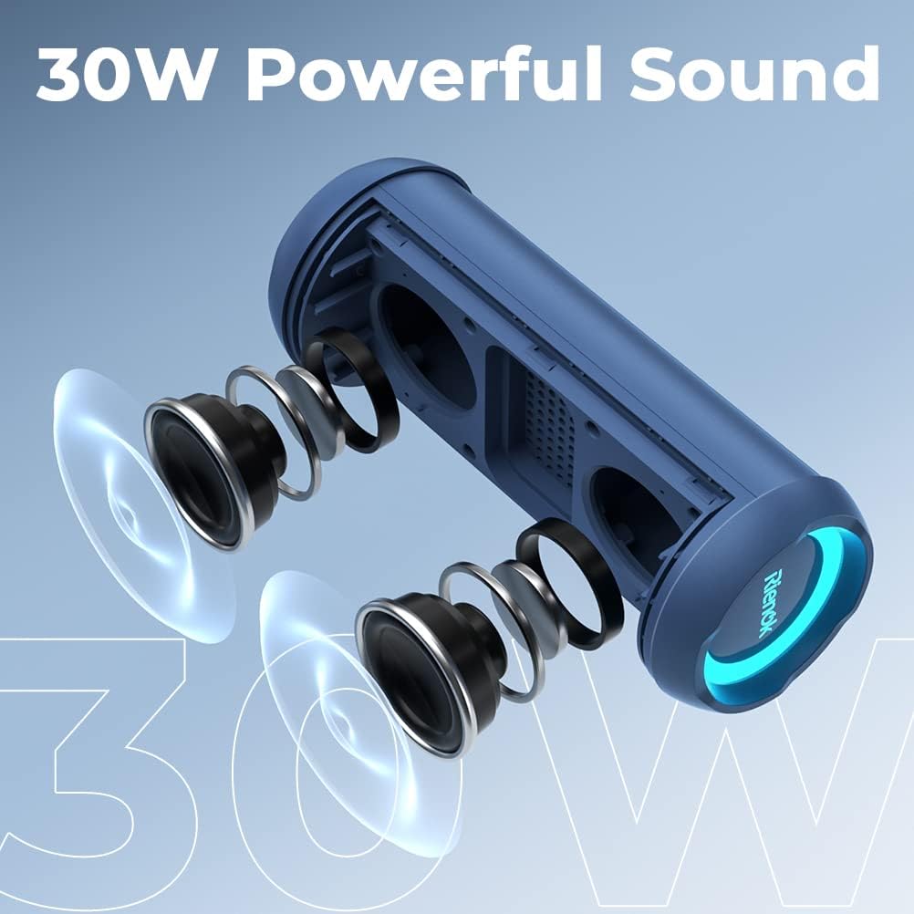 Bluetooth 5.3 Portable, Wireless, and Waterproof Speaker with 30W Enhanced Bass