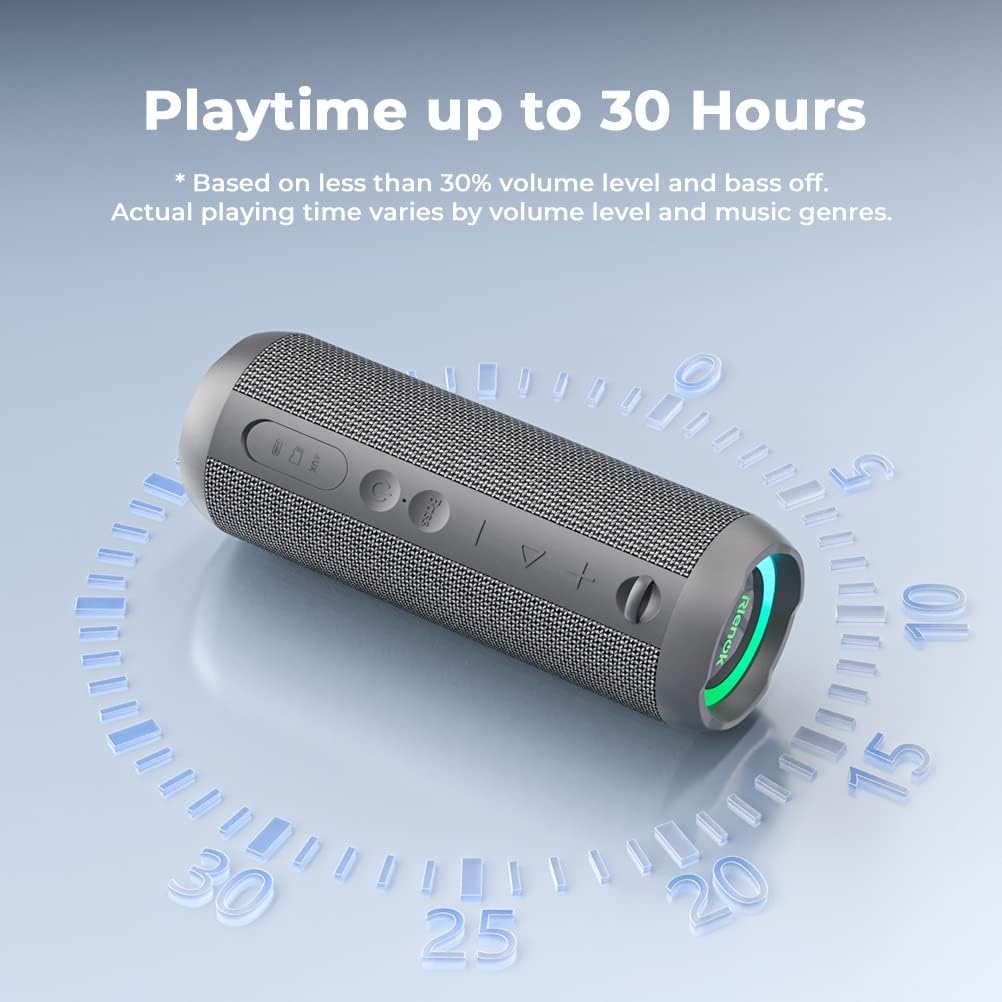 Bluetooth 5.3 Portable, Wireless, and Waterproof Speaker with 30W Enhanced Bass