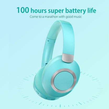 Active Noise Cancelling Bluetooth Over-ear Headphones, 100H Playtime with Microphone