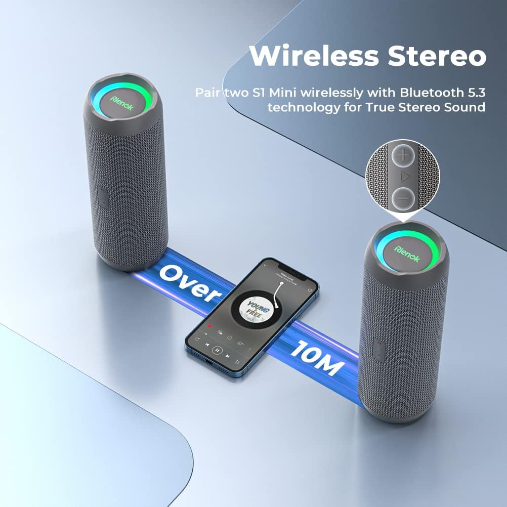 Bluetooth 5.3 Portable, Wireless, and Waterproof Speaker with 30W Enhanced Bass