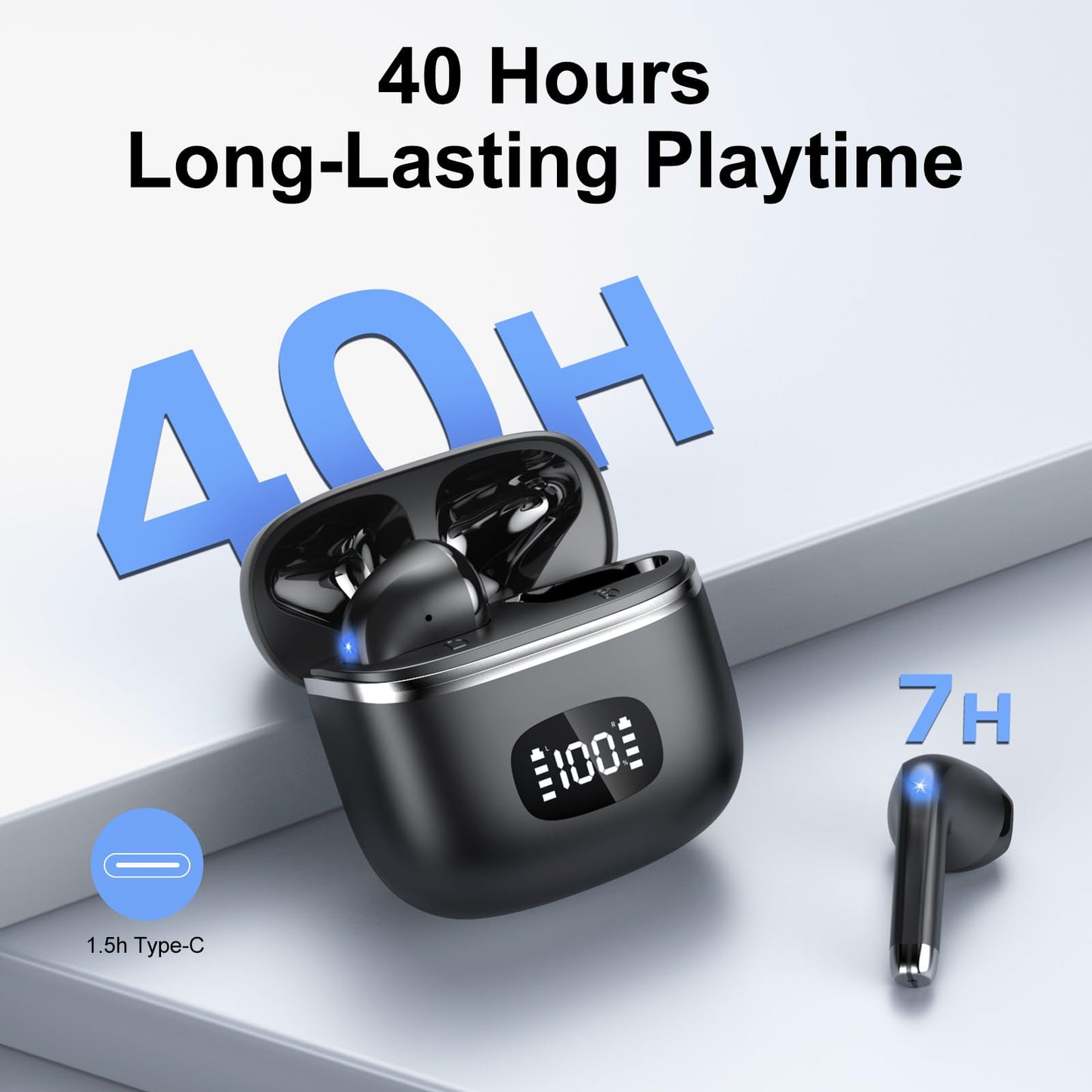 Wireless Earbuds - Bluetooth 5.3 Headphones HiFi Stereo Deep Sound