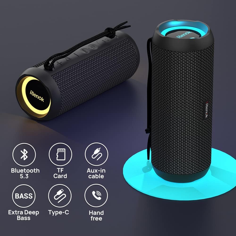 Bluetooth 5.3 Portable, Wireless, and Waterproof Speaker with 30W Enhanced Bass