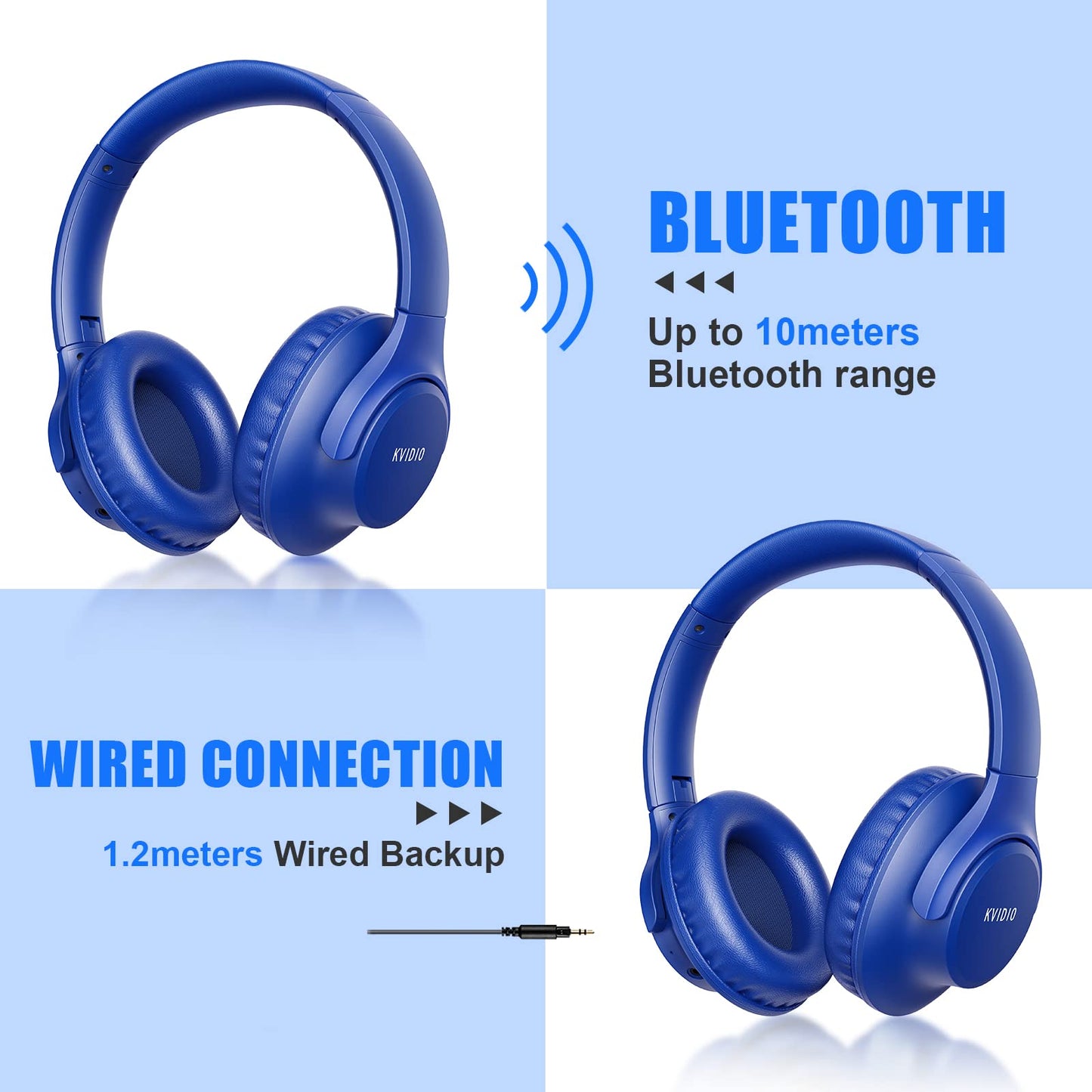 Over Ear Wireless Bluetooth Headphone with 65 Hours Playtime