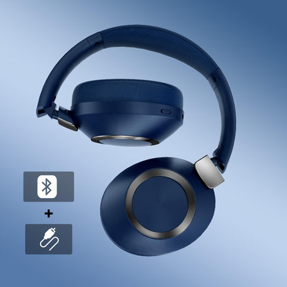 Active Noise Cancelling Bluetooth Over-ear Headphones, 100H Playtime with Microphone