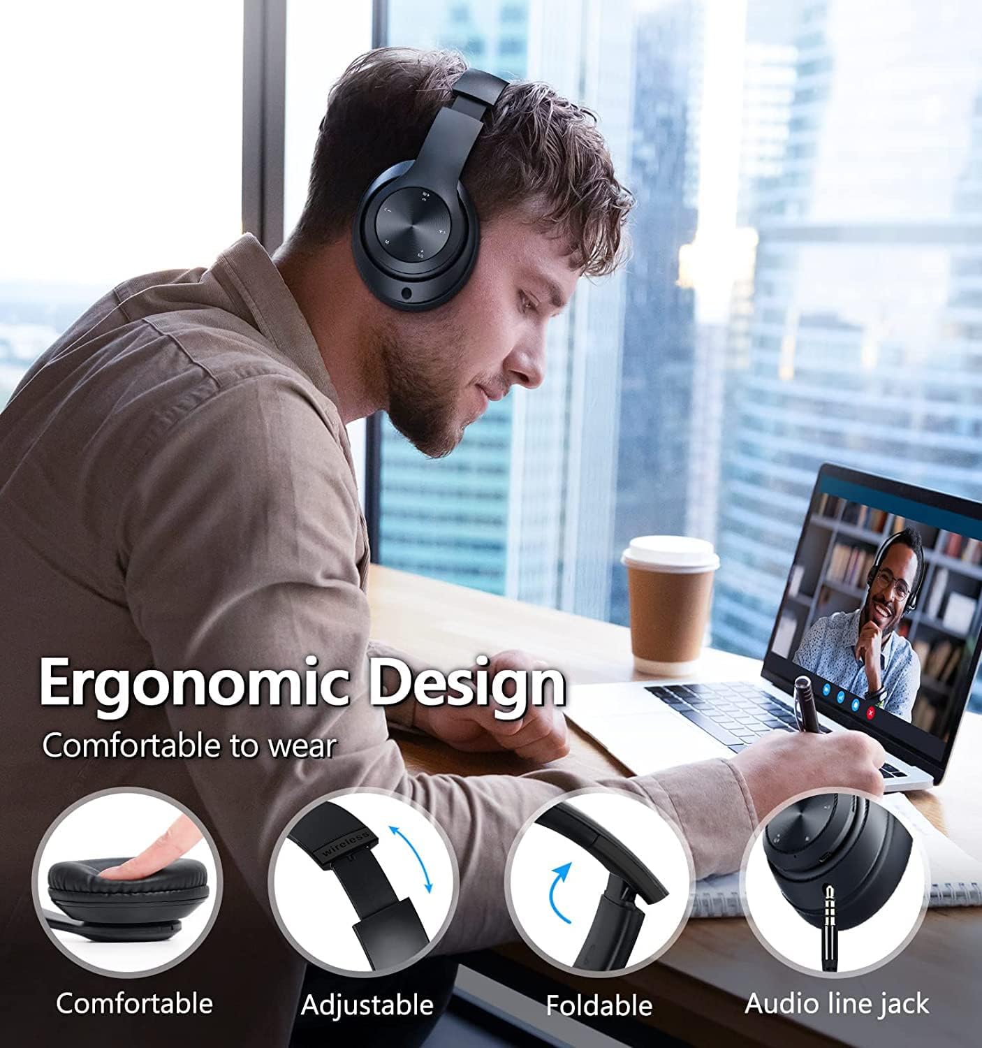 Bluetooth Over-Ear Foldable Wireless & Wired Stereo Headphones