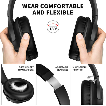 Over Ear Wireless Bluetooth Headphone with 65 Hours Playtime