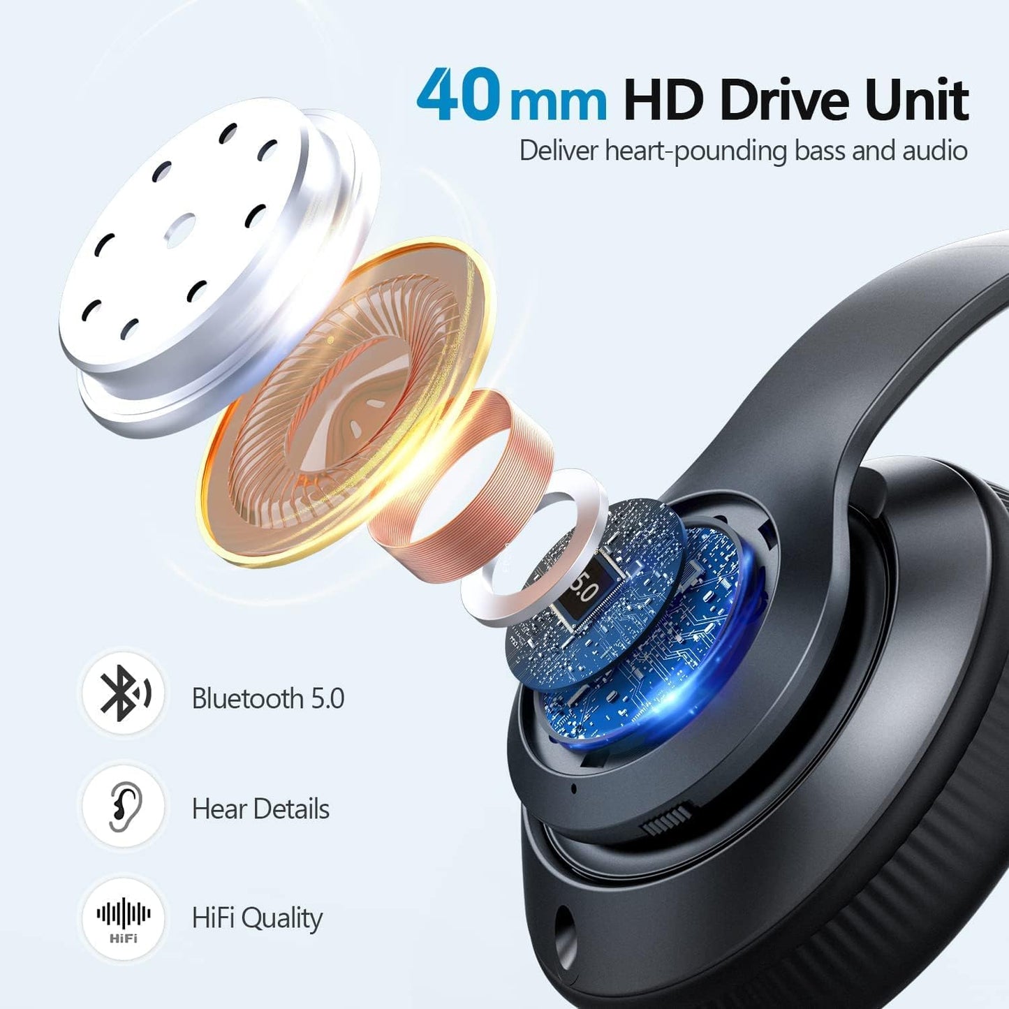 Bluetooth Over-Ear Foldable Wireless & Wired Stereo Headphones