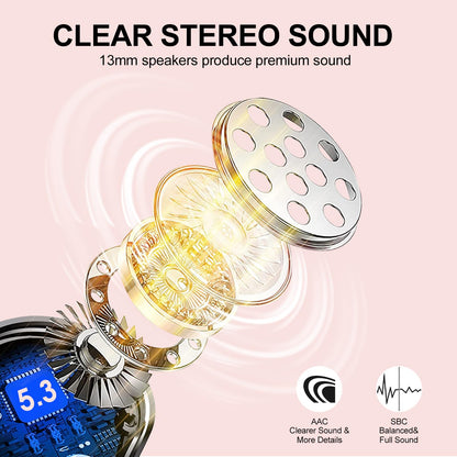 Wireless Earbuds - Bluetooth 5.3 Headphones HiFi Stereo Deep Sound