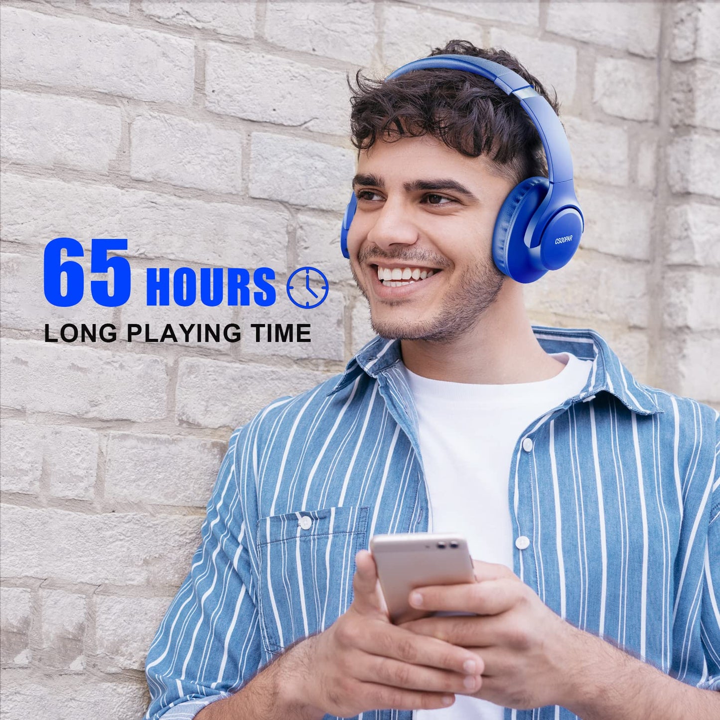 Over Ear Wireless Bluetooth Headphone with 65 Hours Playtime