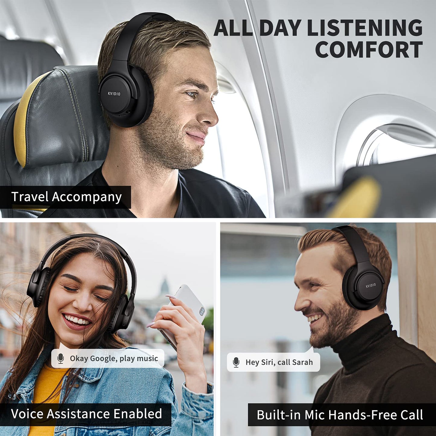 Over Ear Wireless Bluetooth Headphone with 65 Hours Playtime