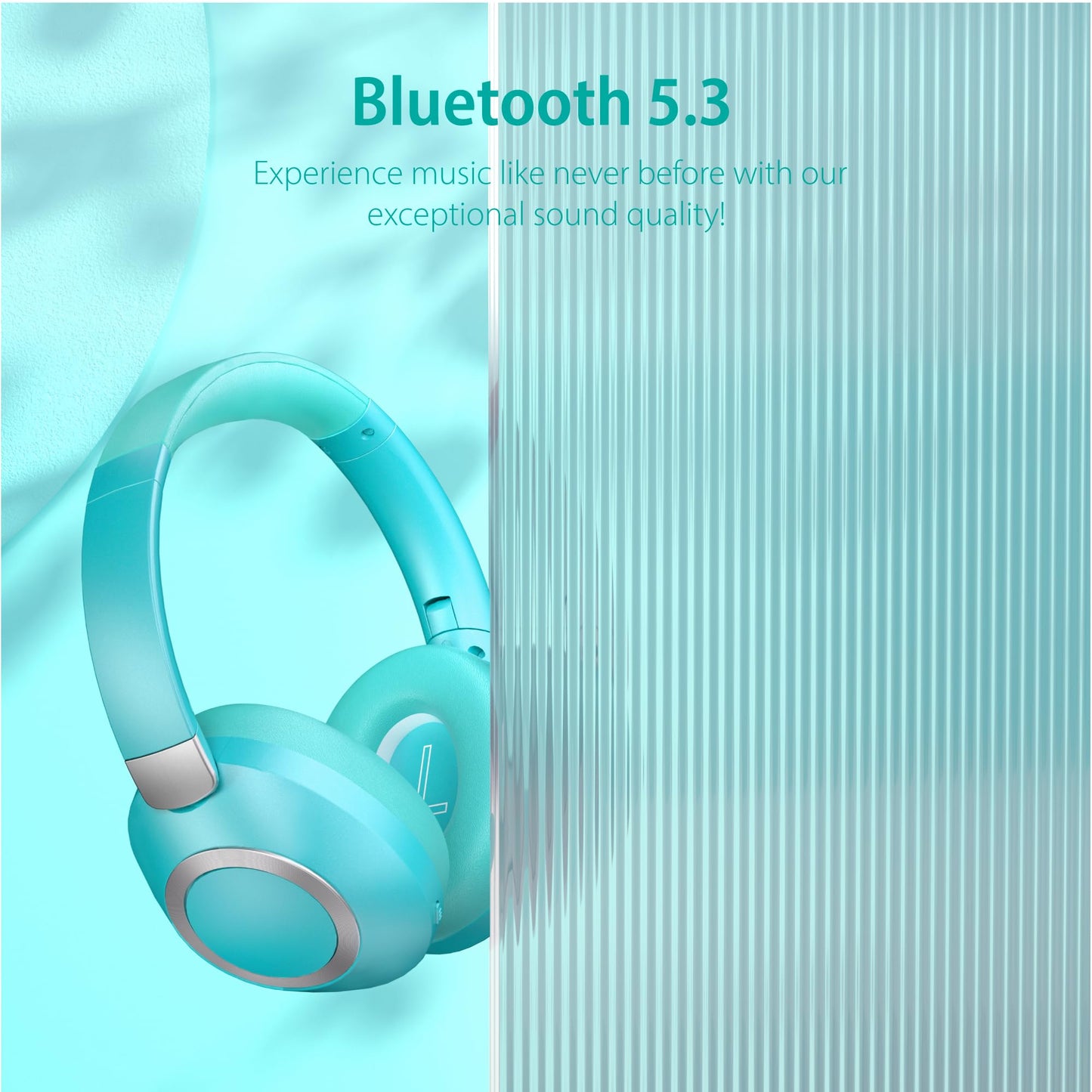 Active Noise Cancelling Bluetooth Over-ear Headphones, 100H Playtime with Microphone