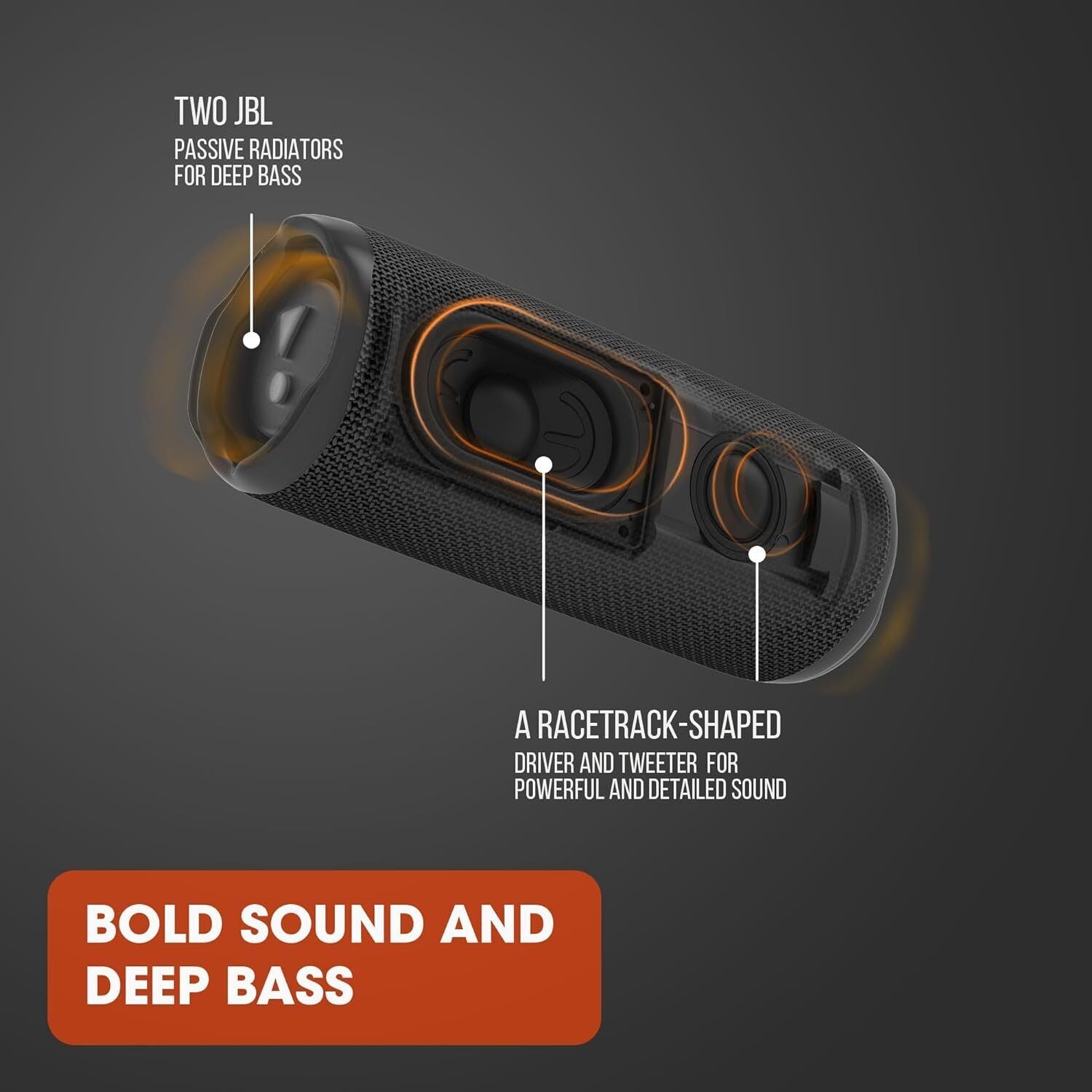JBL Flip 6 Bluetooth speaker with dual passive bass radiators