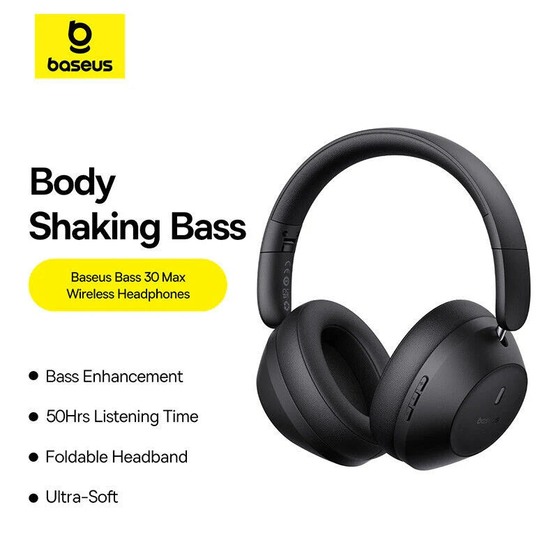 Baseus Noise Cancelling Foldable Wireless Over-Ear Headphones  Bluetooth 5.3 40H