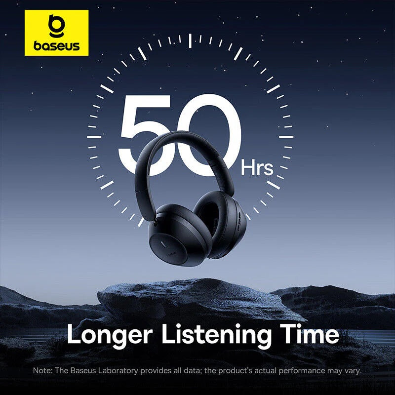 Baseus Noise Cancelling Foldable Wireless Over-Ear Headphones  Bluetooth 5.3 40H