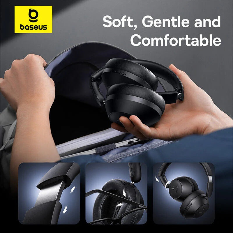 Baseus Noise Cancelling Foldable Wireless Over-Ear Headphones  Bluetooth 5.3 40H