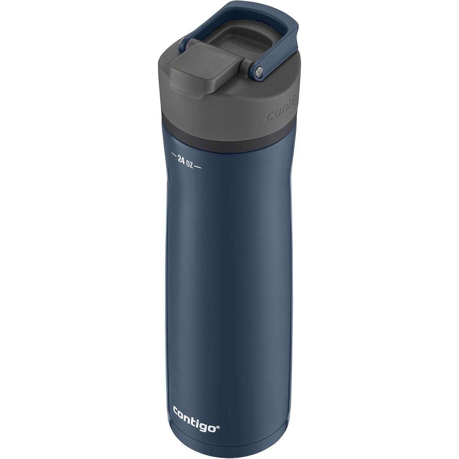 Reusable Contigo water bottle with push-button AUTOSEAL lid in sleek design