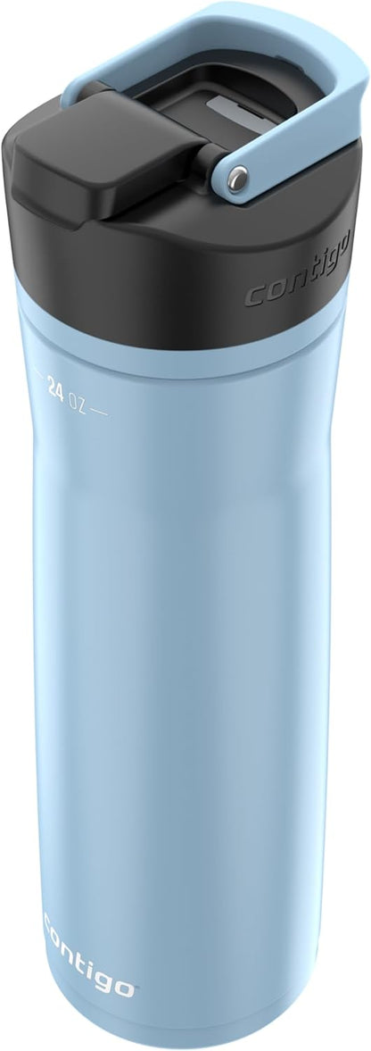 Reusable Contigo water bottle with push-button AUTOSEAL lid in sleek design