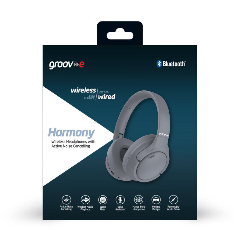 groov-e wireless wired active noise cancelling headphone