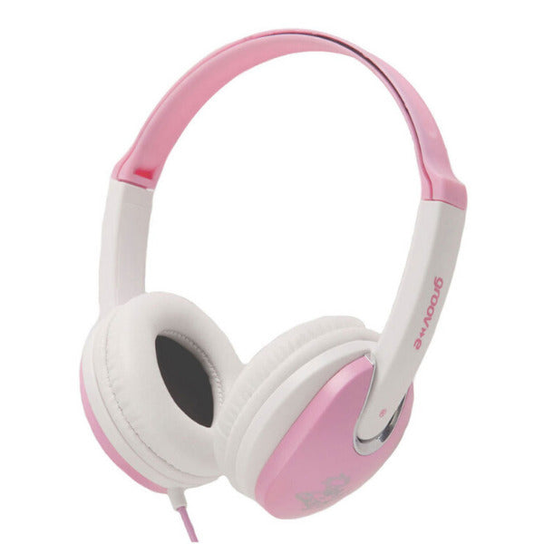 Groov-e DJ-style kids headphones in pink with over-ear padded cushions