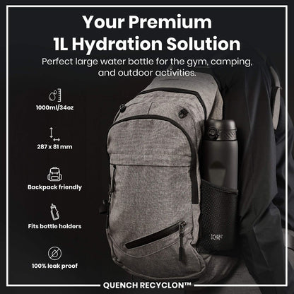 Ion8 hydration bottle with smooth-flow spout and flip-top lid