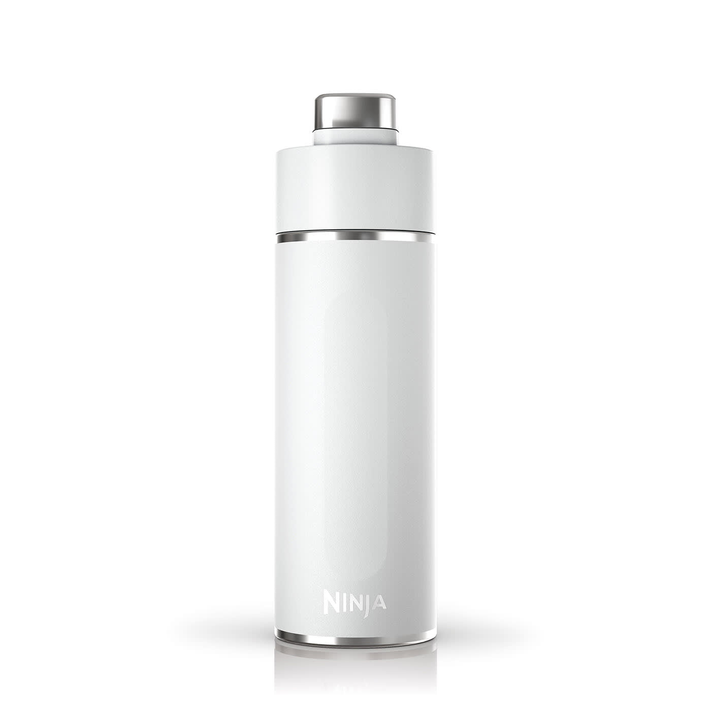 Reusable Ninja bottle on office desk for cold and hot beverage