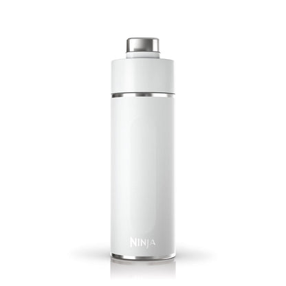 Reusable Ninja bottle on office desk for cold and hot beverage