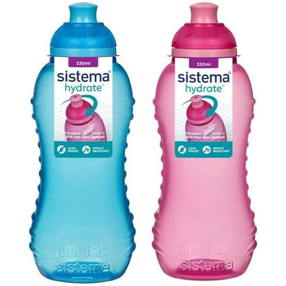 mxei blue branded sistema water bottle