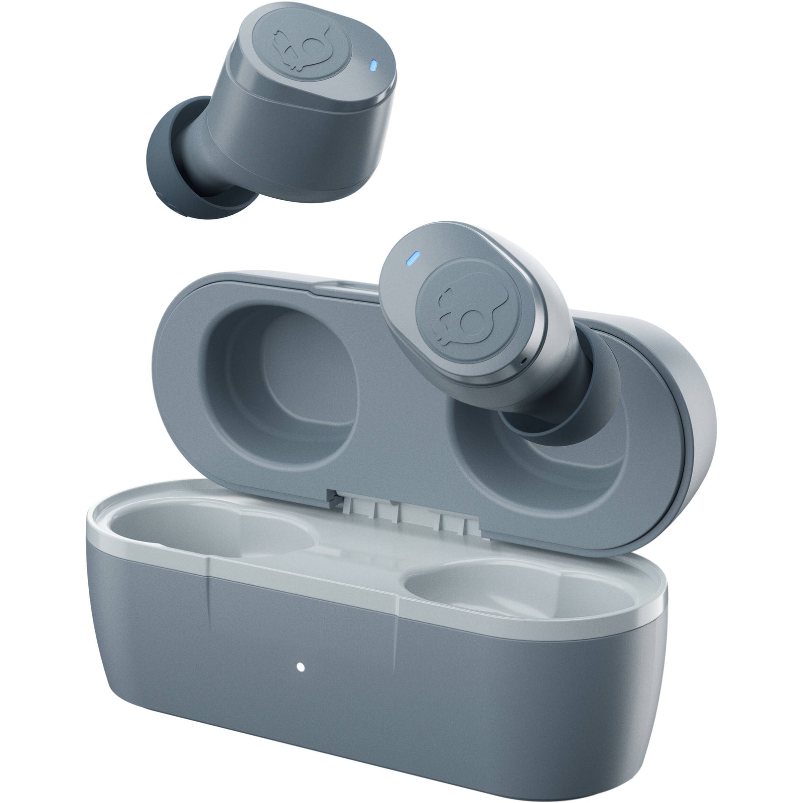 Skullcandy Jib True earbuds, charging case, and ear gel sizes (S, M, L) included in the box