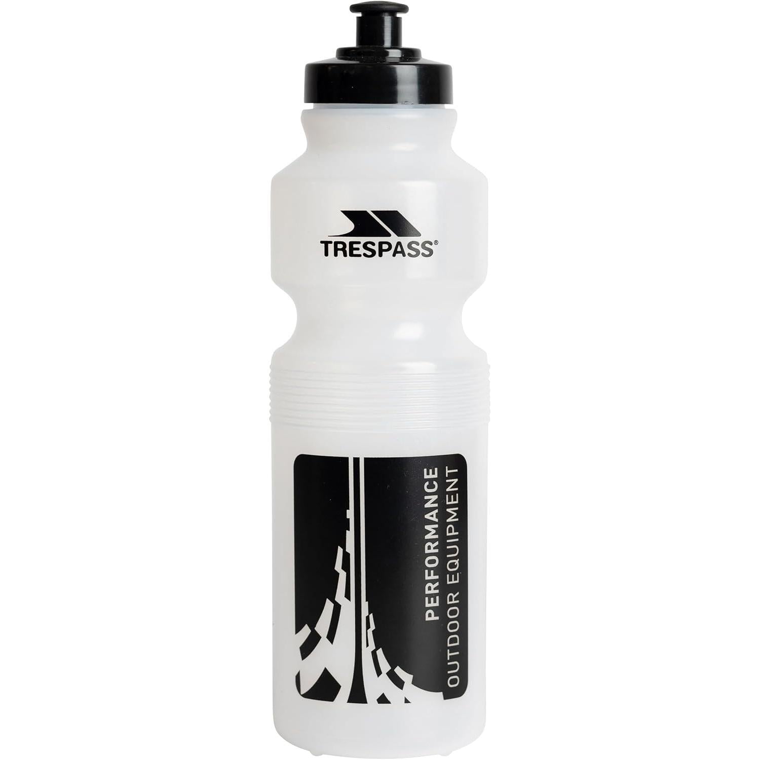 Trespass 750ML BPA-free sports water bottle with ergonomic grip and clear body