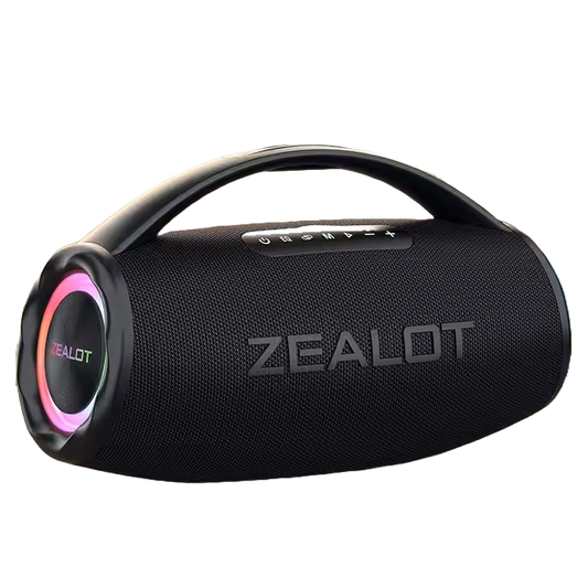 Zealot S97 Portable Bluetooth Speaker, Wireless, RGB LED Light, Black